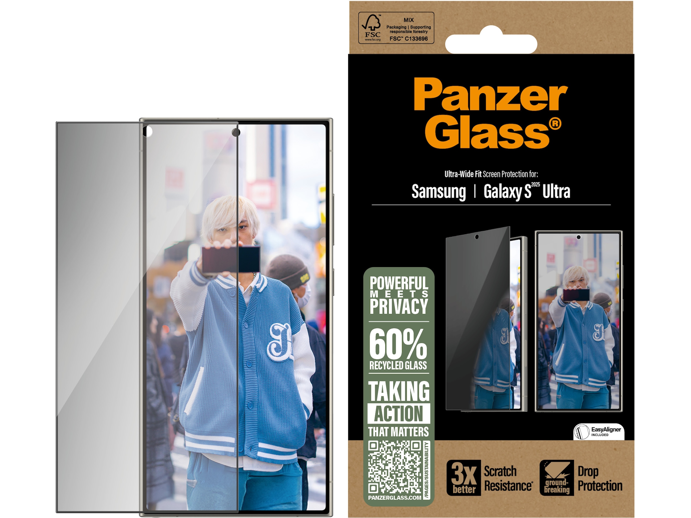 PanzerGlass Galaxy S25 Ultra Privacy Skjermbeskytter Skjermbeskytter