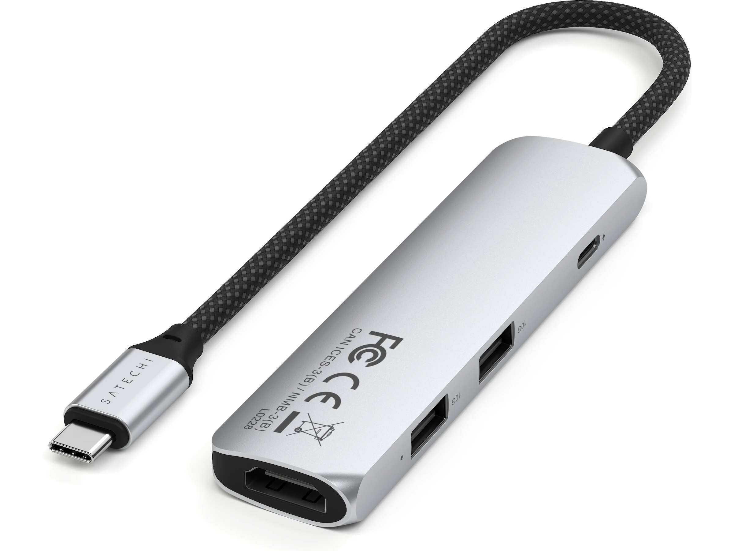 Satechi 4-i-1 Slim 4K Multiport docking (sølv) Dockingstasjon & USB-HUB