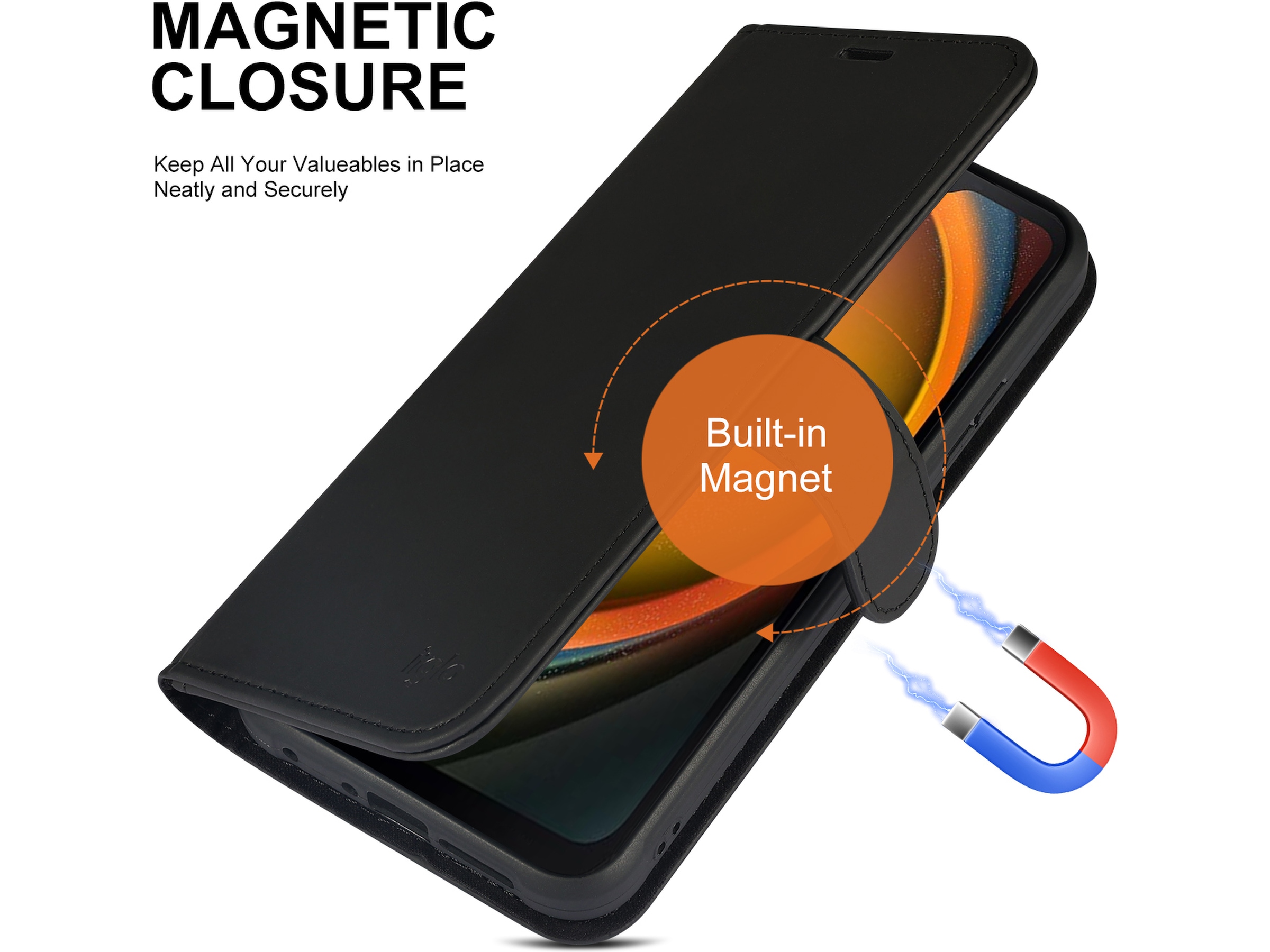 iiglo Samsung XCover 7 Lommebokdeksel (sort) Mobildeksel