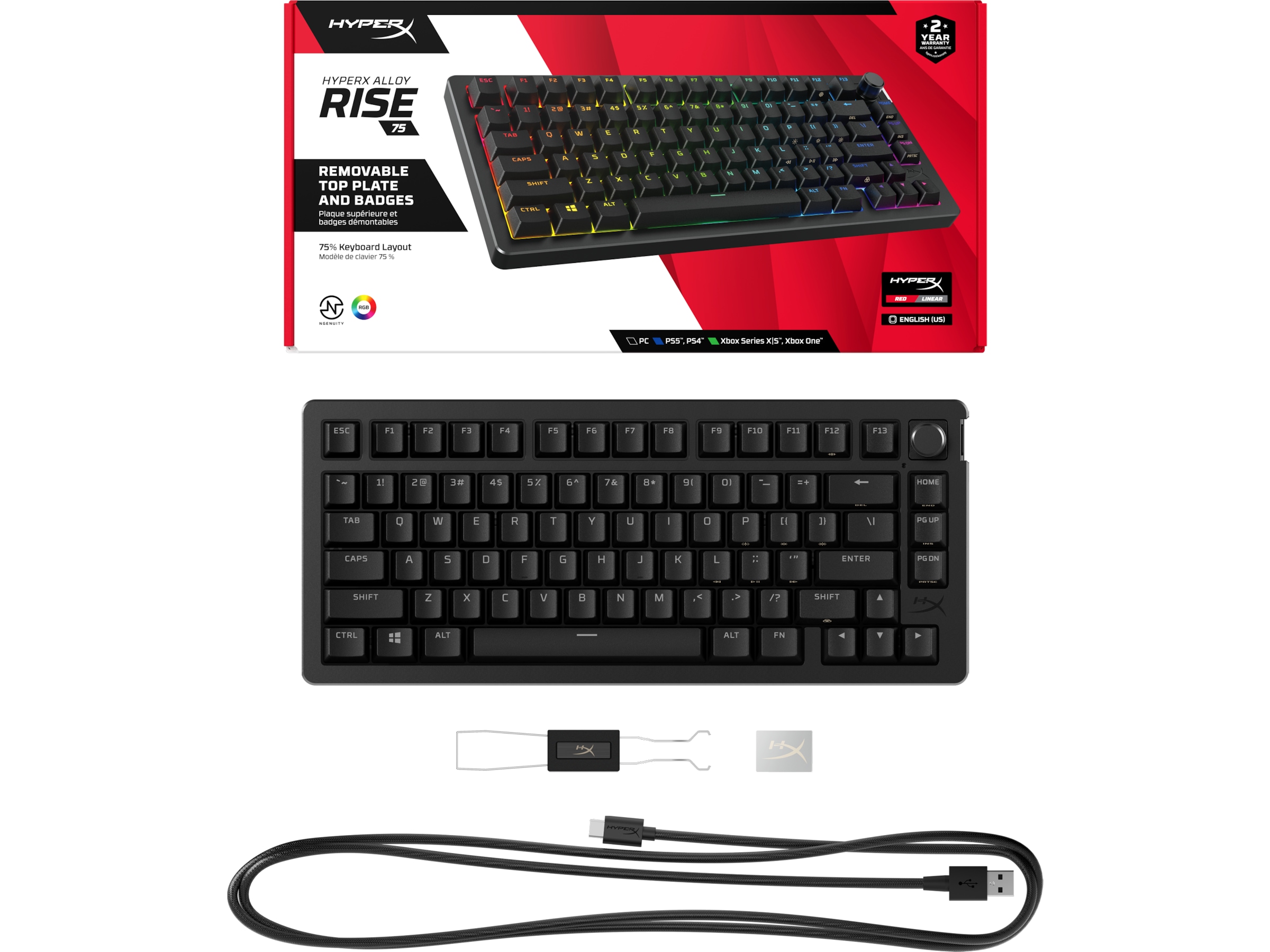HyperX Alloy Rise 75 gamingtastatur (sort) Gamingtastatur