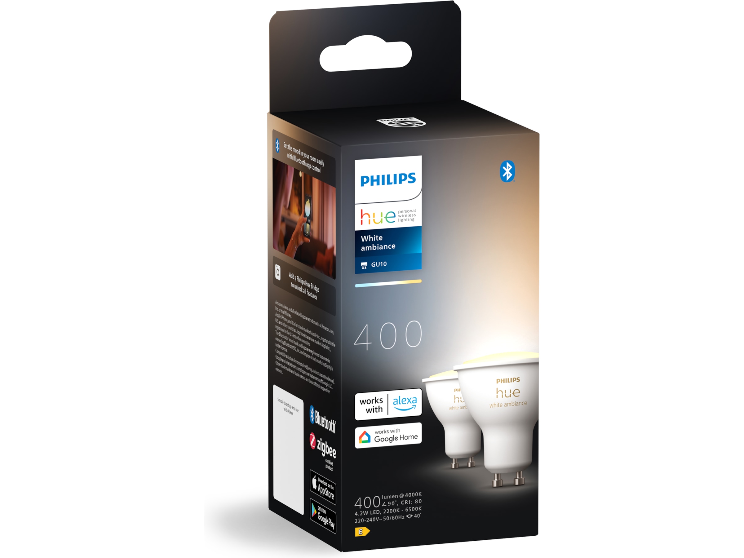 Philips Hue White Ambiance 4.2W GU10 2PK Lyspærer & LED-pærer