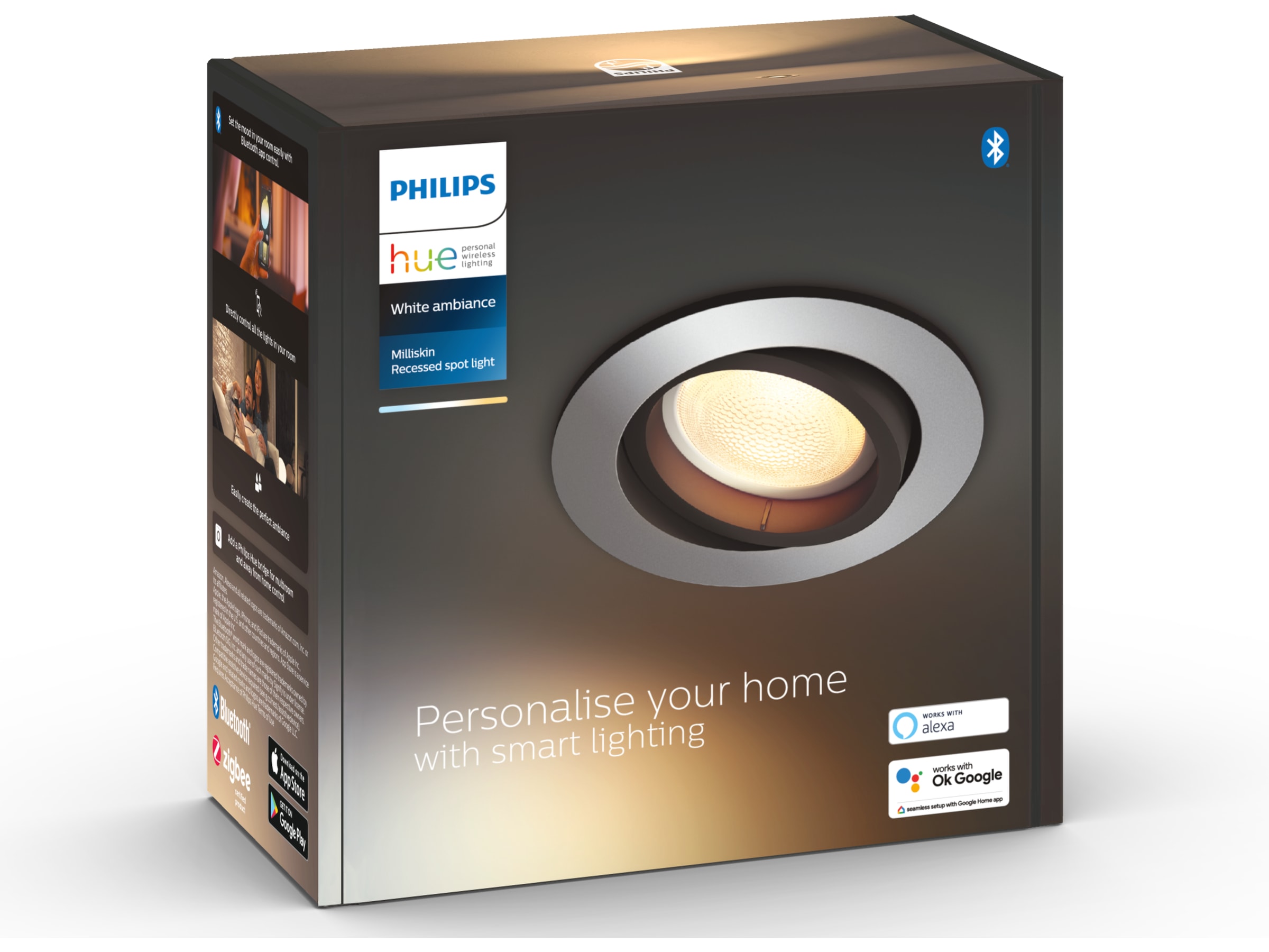 Philips Hue Milliskin Aluminium innfelt spotlight Taklampe