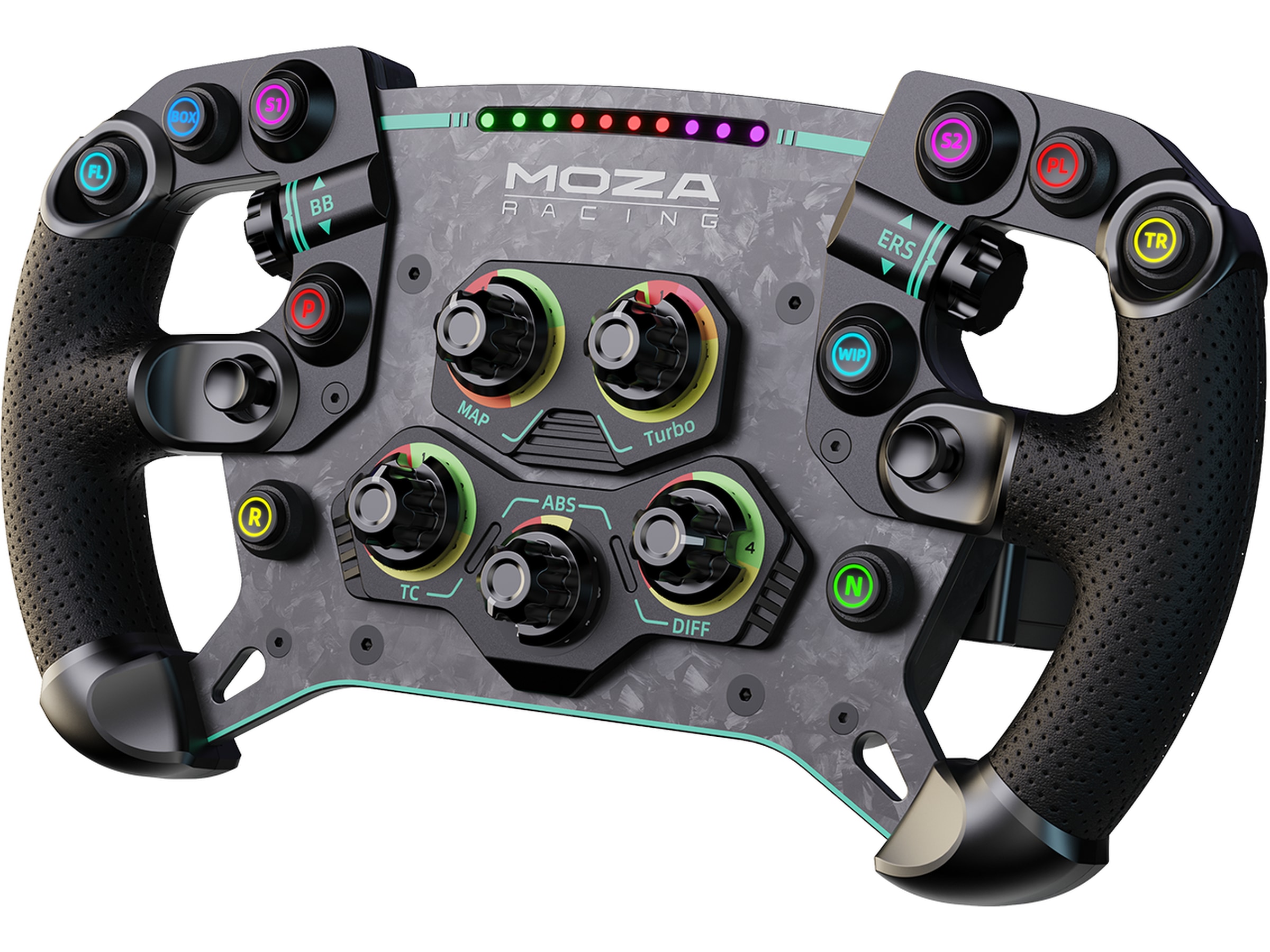 Moza Racing GS V2P Microfiber Leather GT Ratt 30cm Ratt og pedaler