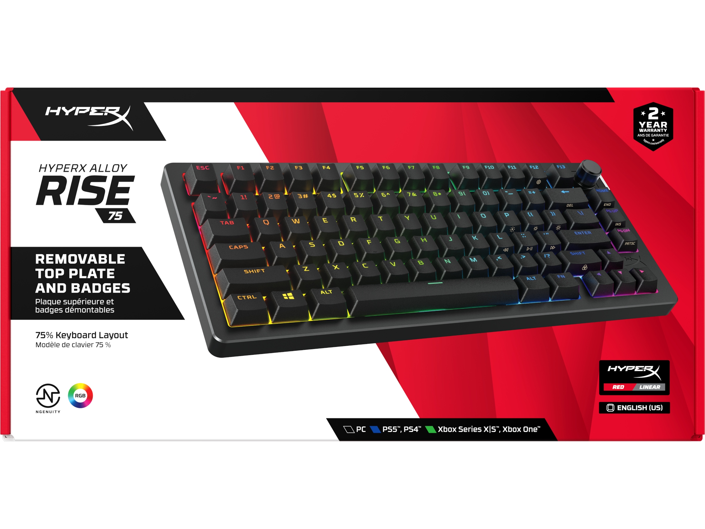 HyperX Alloy Rise 75 gamingtastatur (sort) Gamingtastatur
