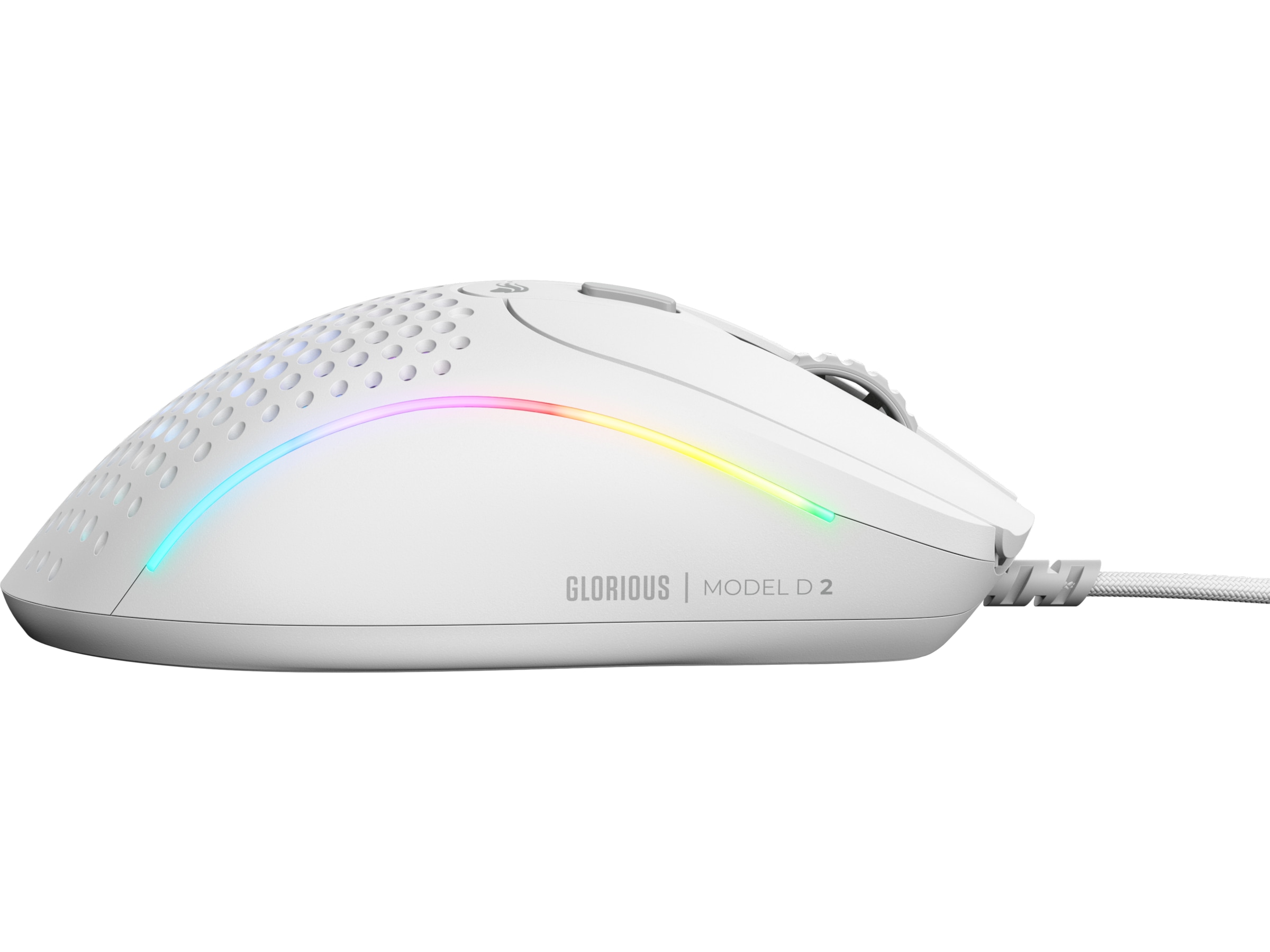 Glorious Model D 2 Gamingmus (hvit) Gamingmus