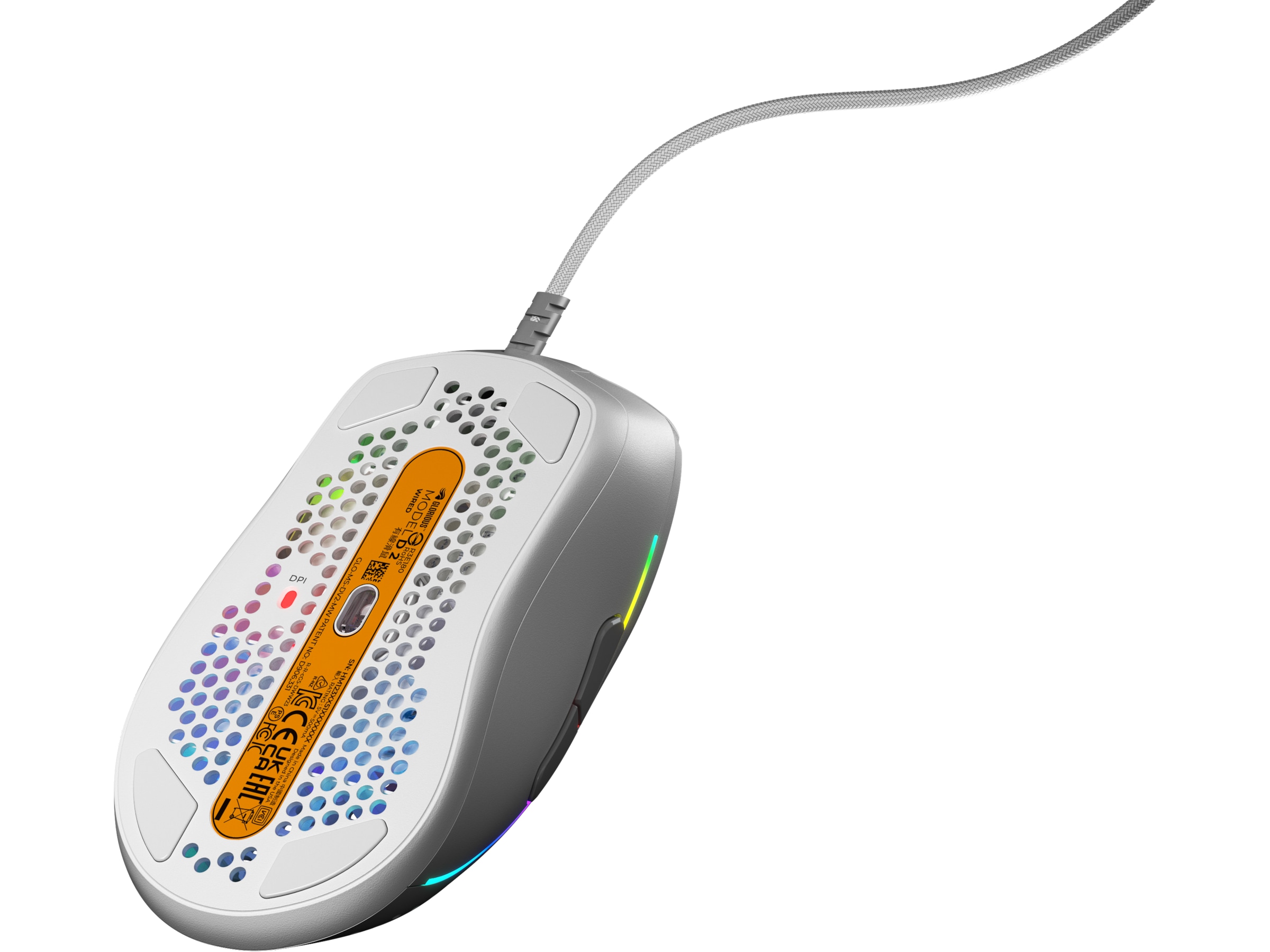 Glorious Model D 2 Gamingmus (hvit) Gamingmus