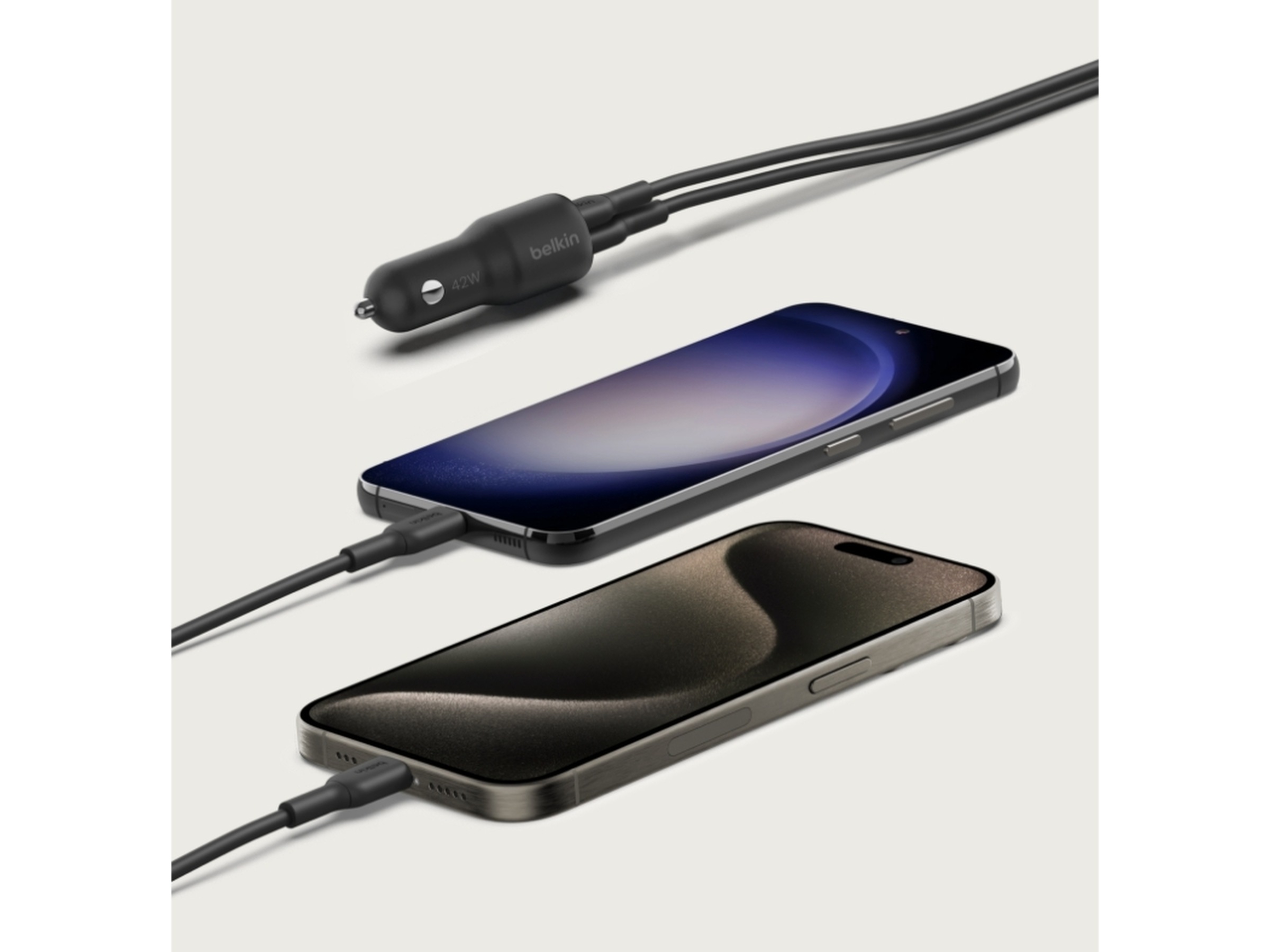 Belkin BoostCharge Dobbel USB-billader 42W Mobilladere