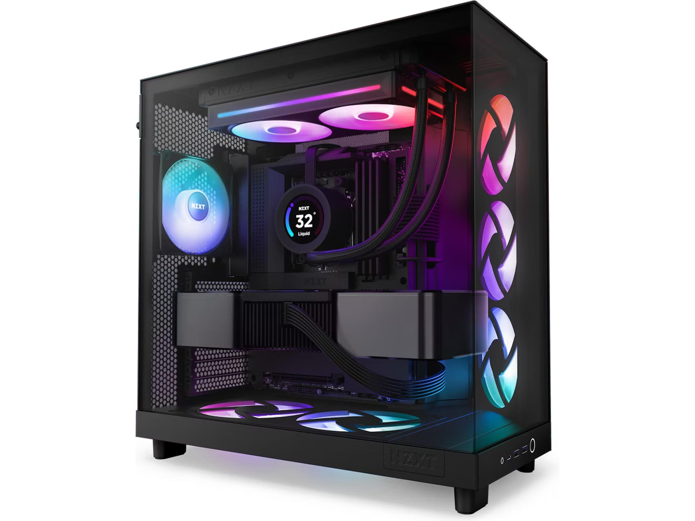 NZXT F240 RGB Core Kjøler (sort) Vifter