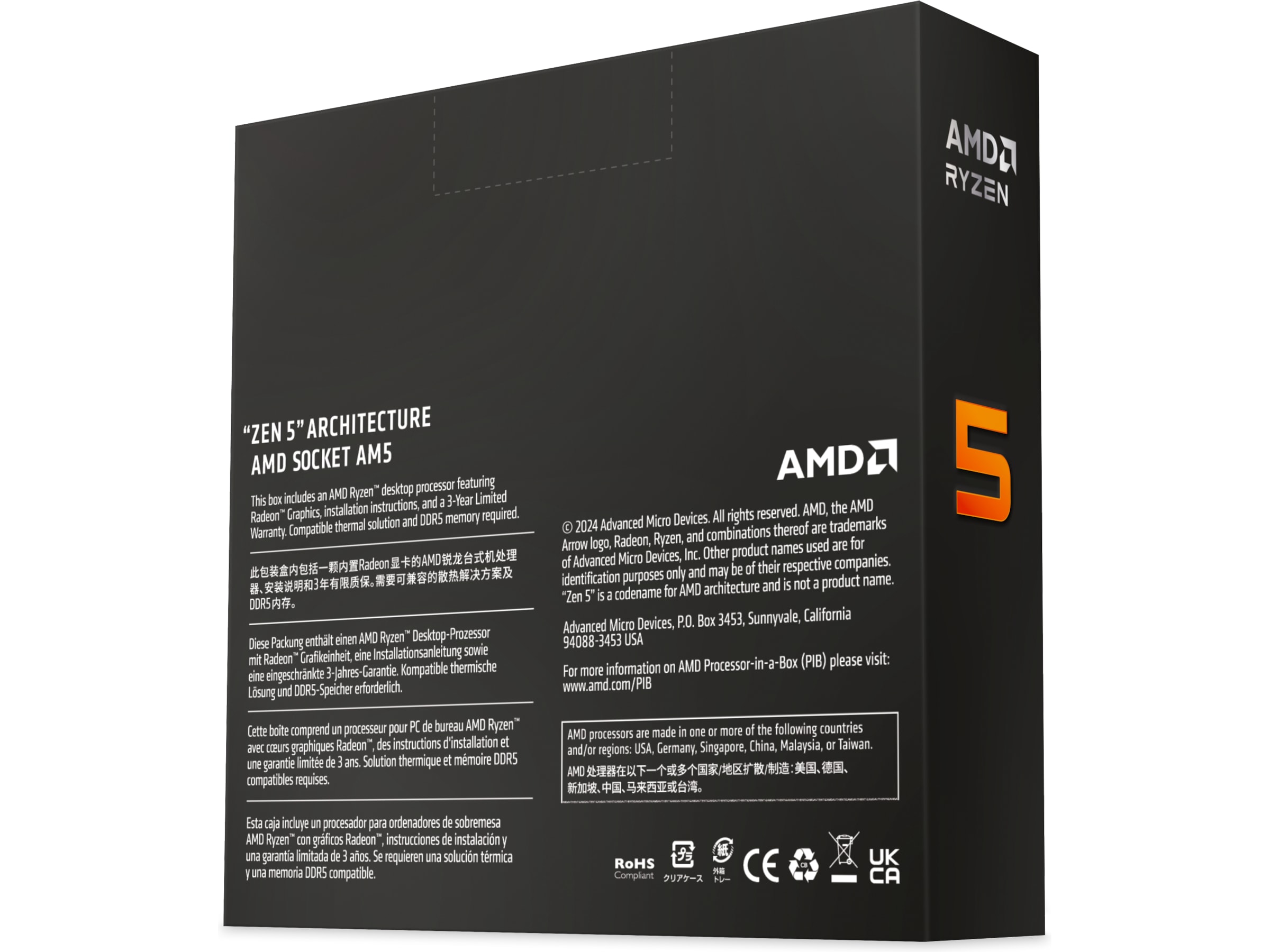 AMD Ryzen 5 9600X CPU Prosessorer
