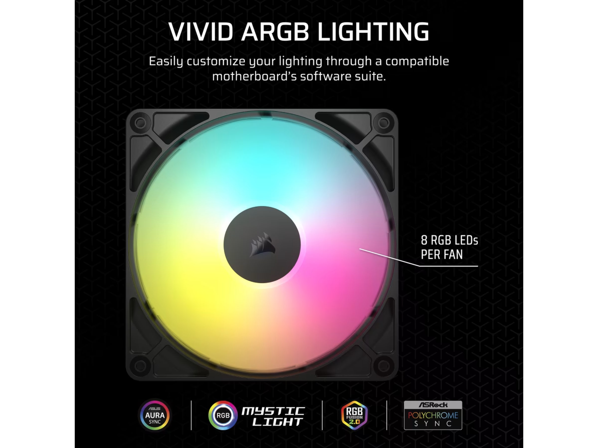 Corsair RS140 ARGB Vifte 2pk (sort) Vifter