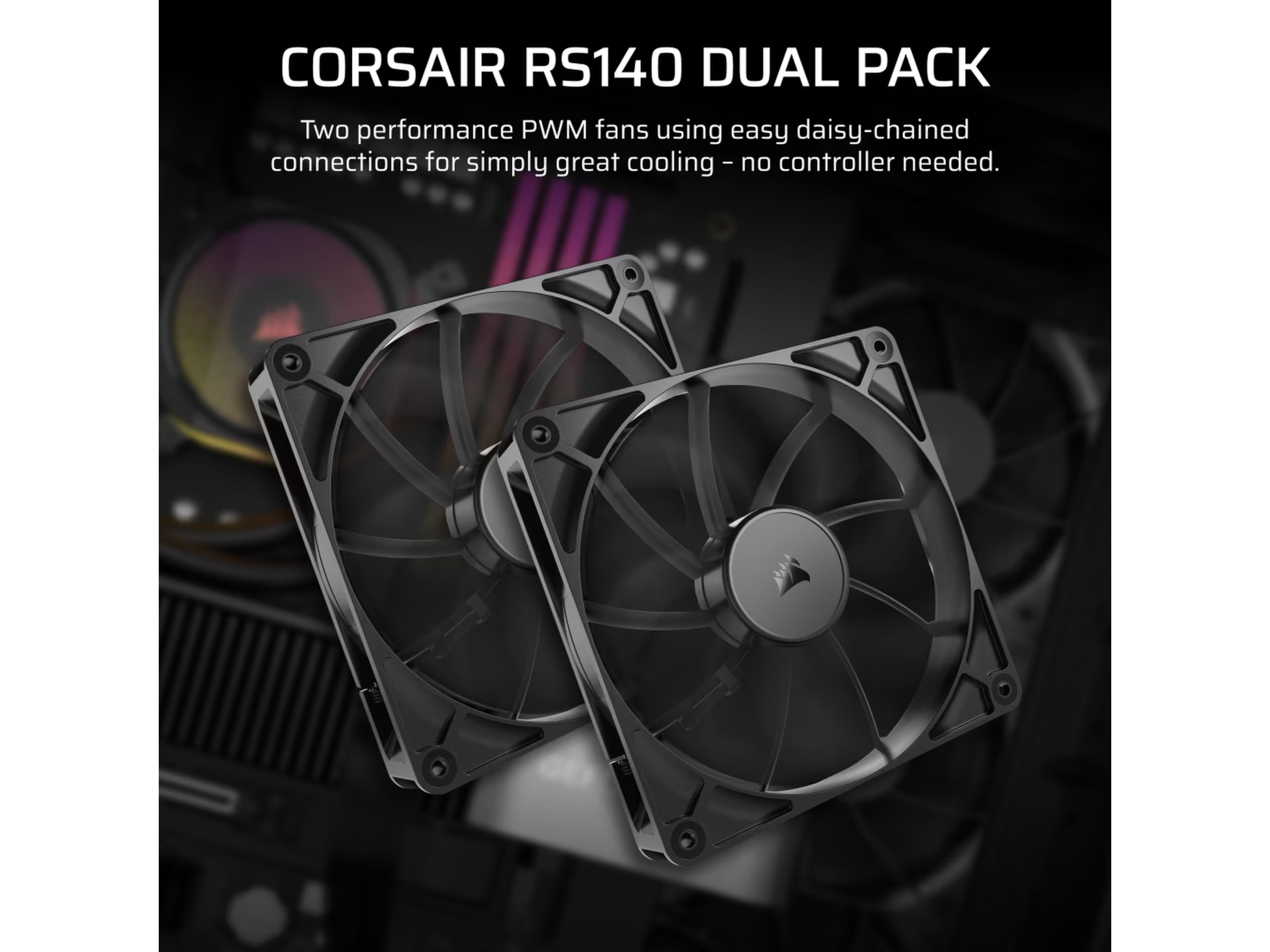 Corsair RS140 Vifte 2pk (sort) Vifter