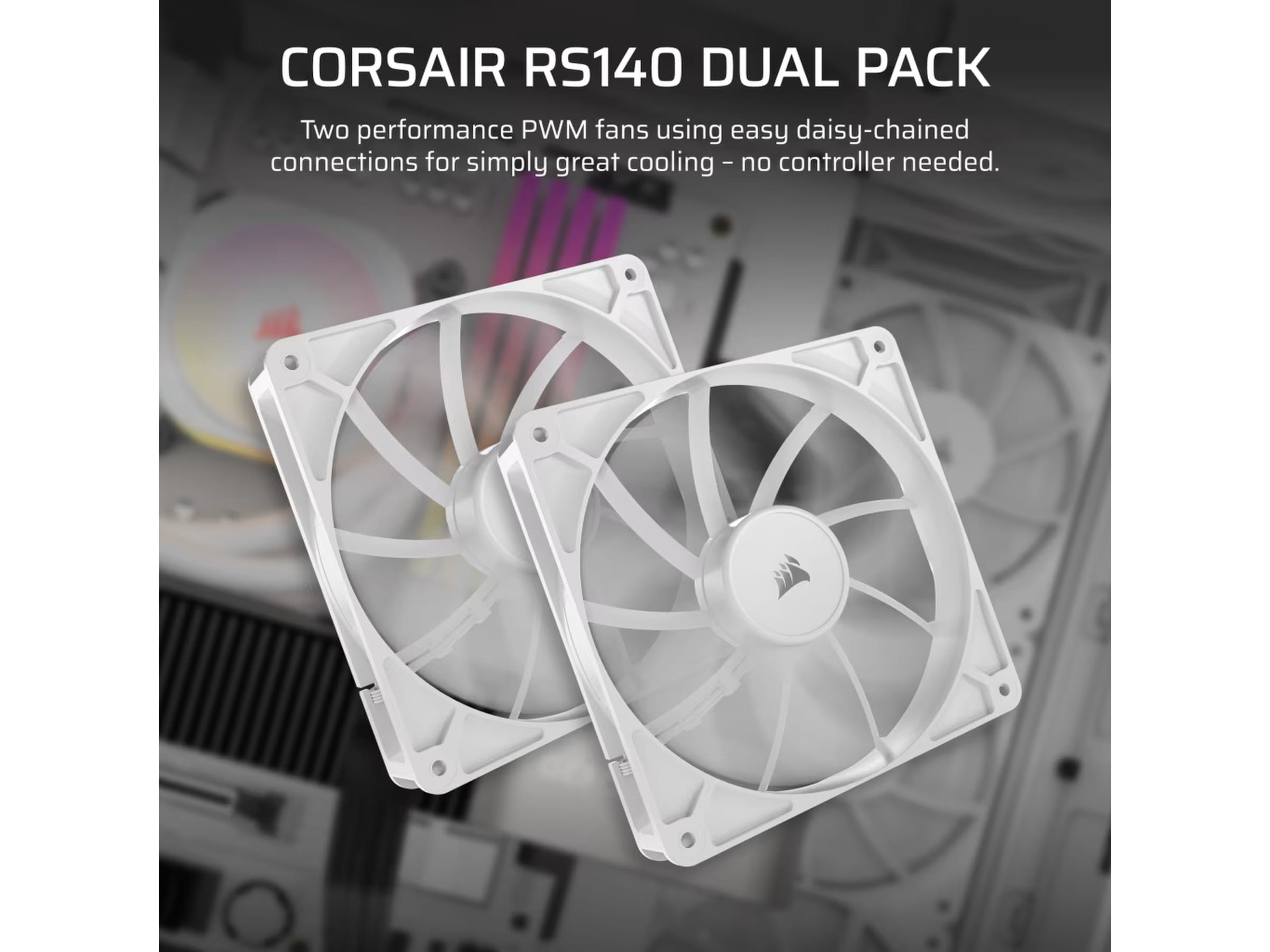 Corsair RS140 Vifte 2pk (hvit) Vifter