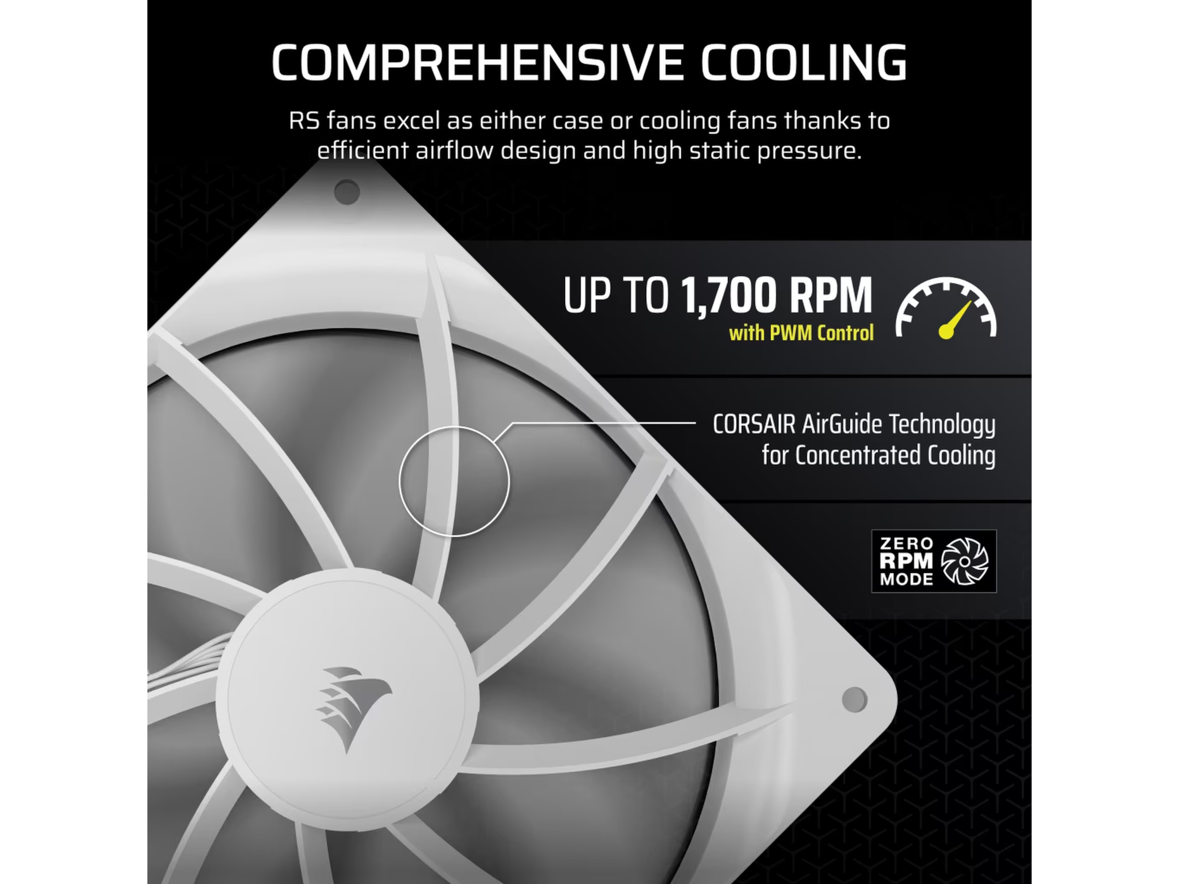 Corsair RS140 Vifte 2pk (hvit) Vifter