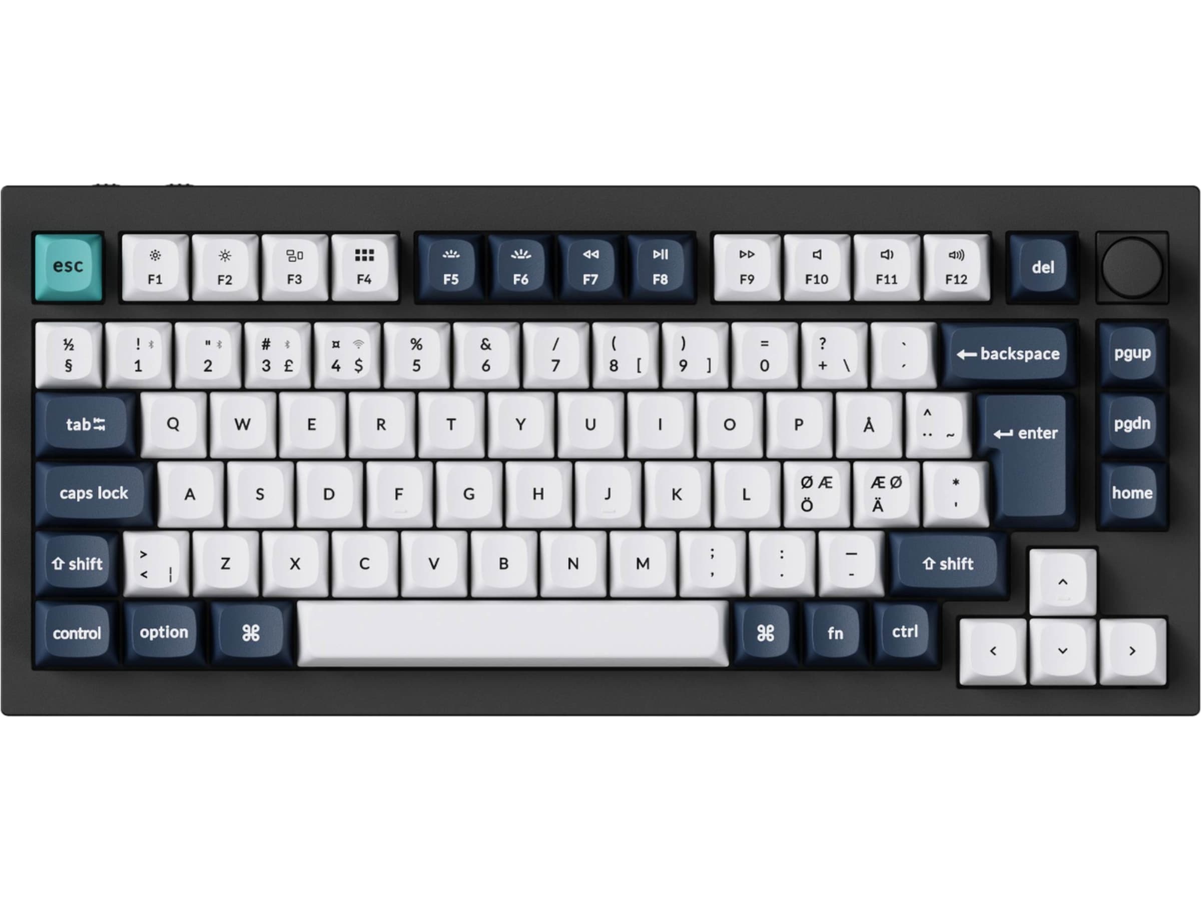 Keychron Q1 MAX 75% Trådløst Tastatur Brown Switches Gamingtastatur