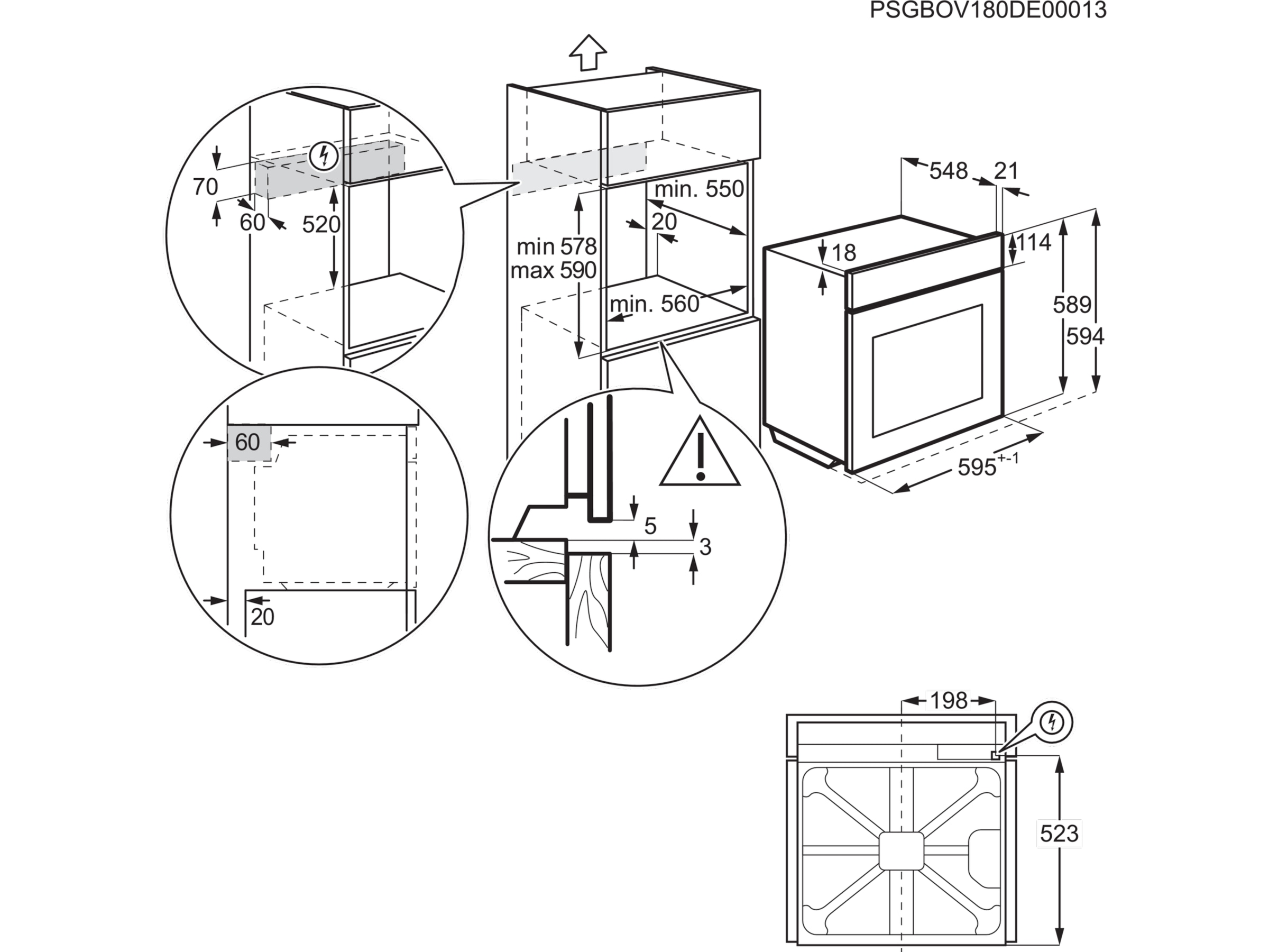 Electrolux COB400X Innebygd ovn (stål) Stekeovn