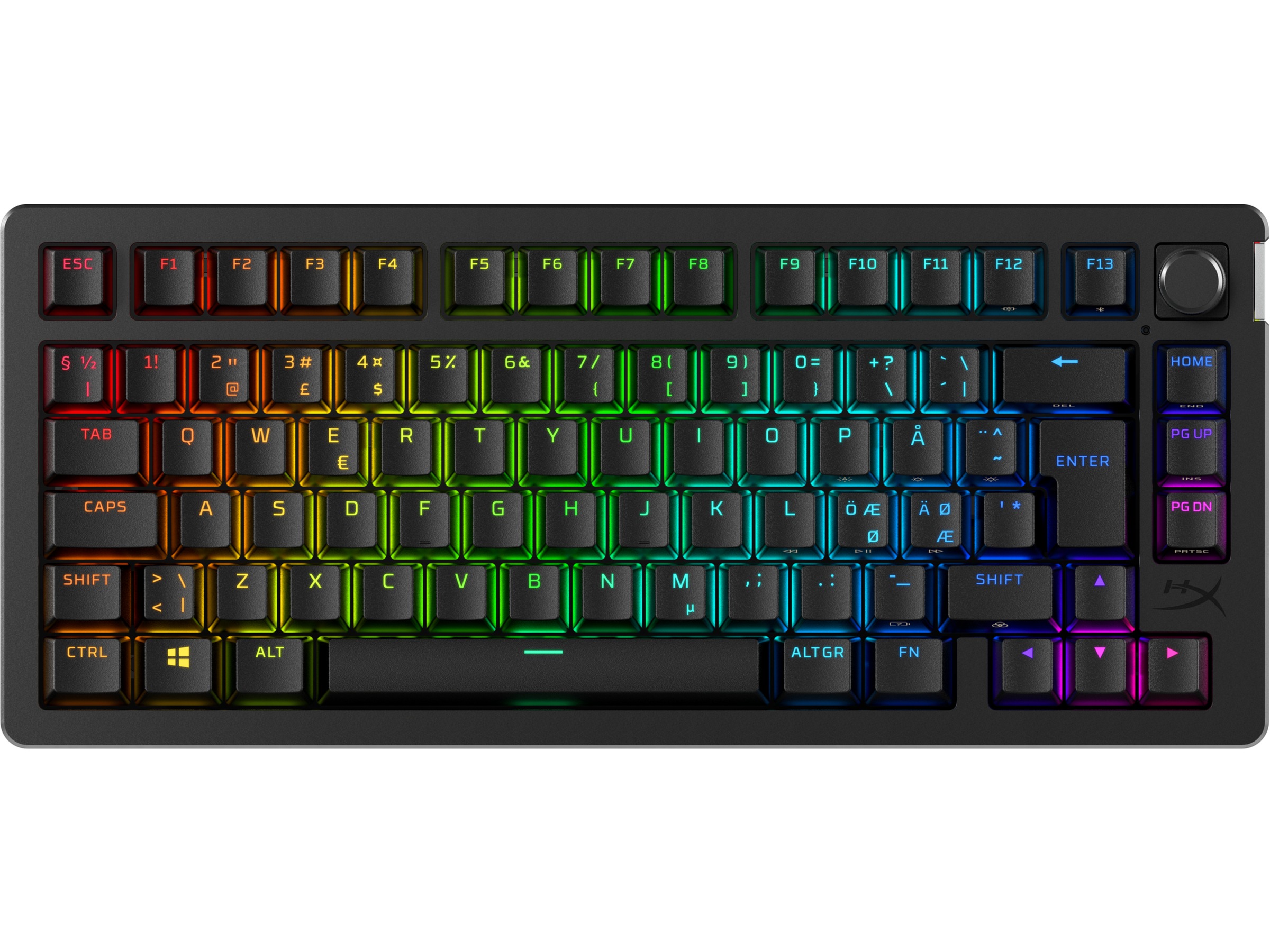 HyperX Alloy Rise 75 trådløst gamingtastatur (sort) Gamingtastatur