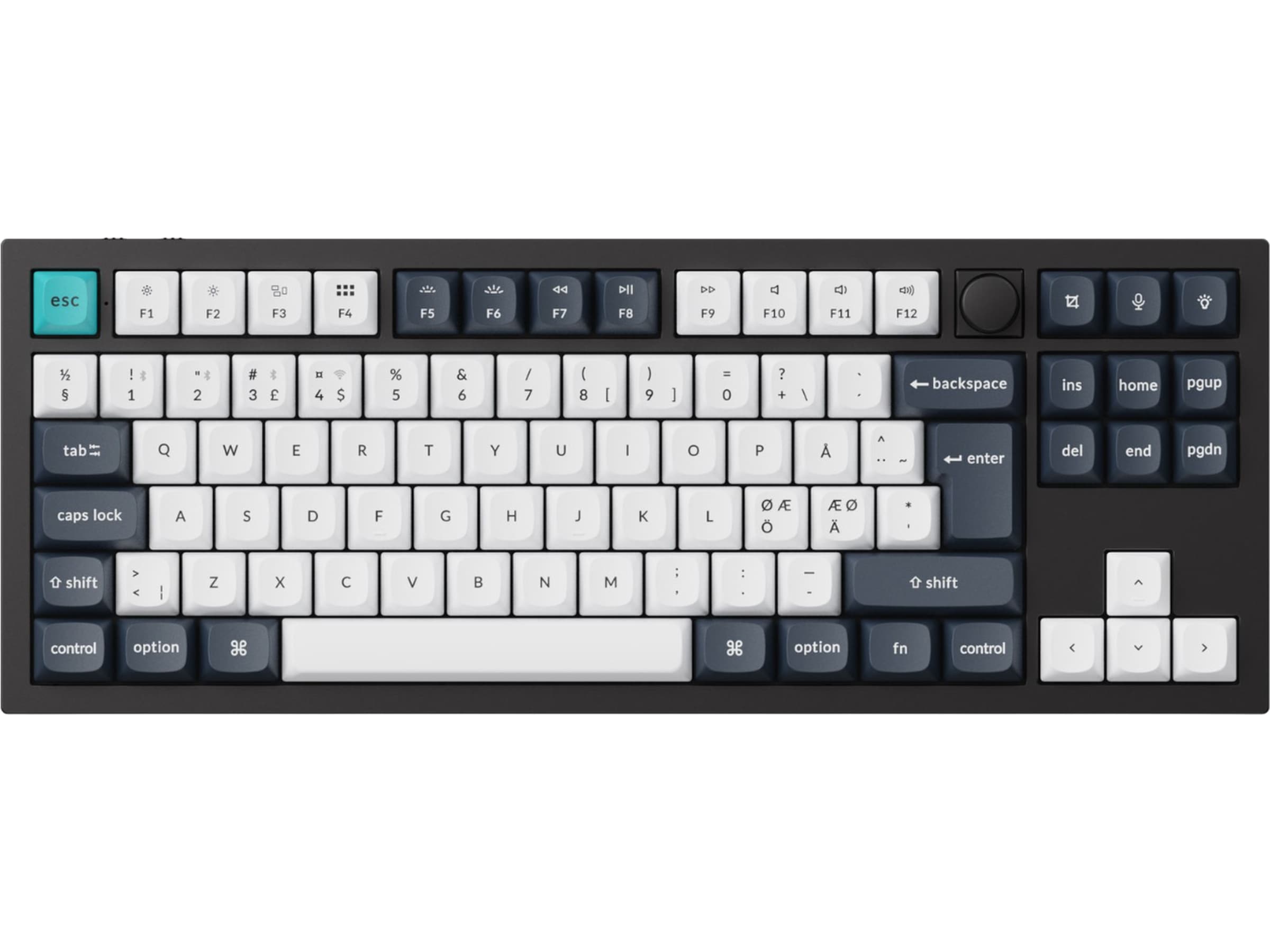 Keychron Q3 MAX 80% Trådløst Tastatur Brown Switches -B-Grade Demo tastatur