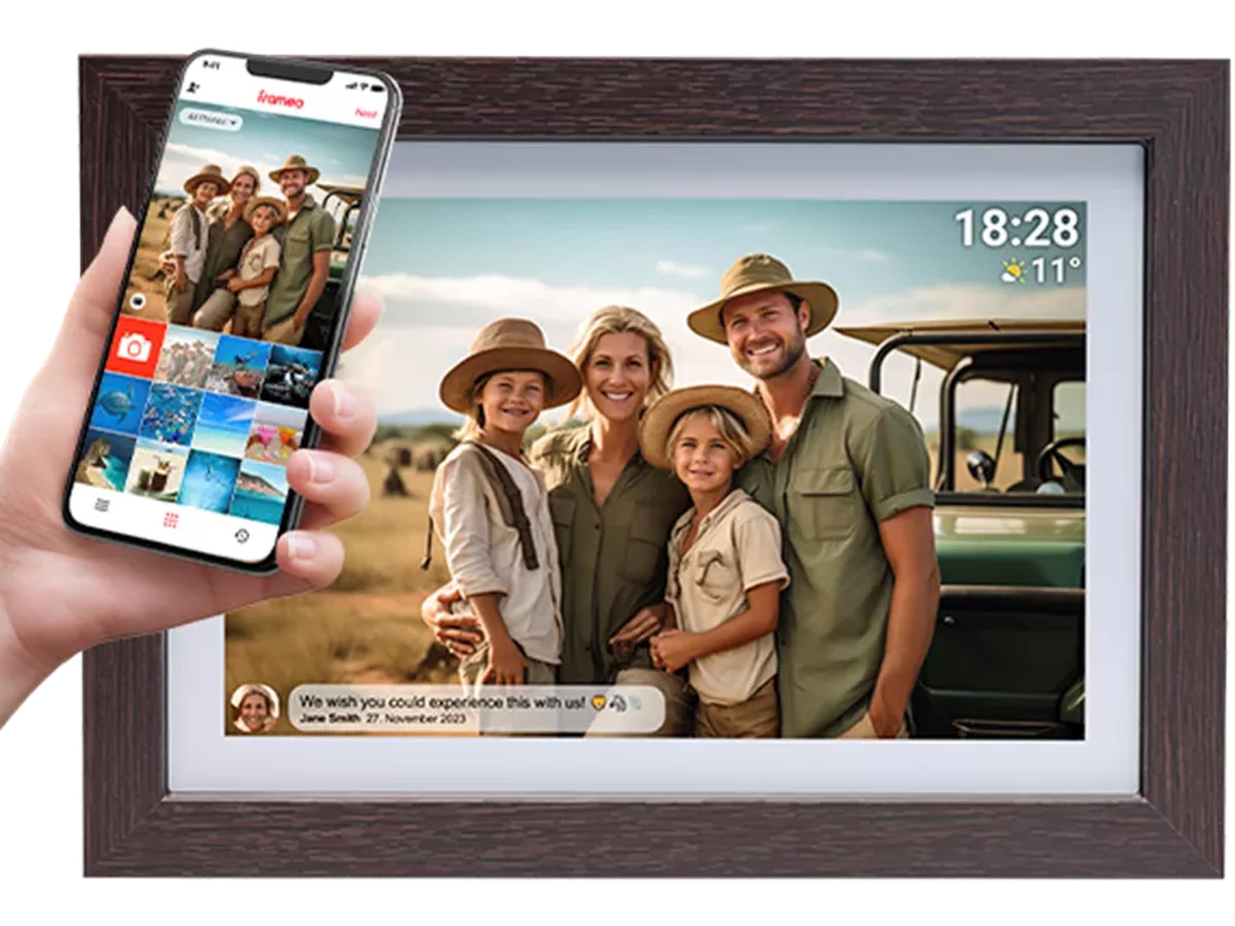 Denver PFF-1042DW 10,1" digital fotoramme (mørk eik) TV-ramme & tilbehør