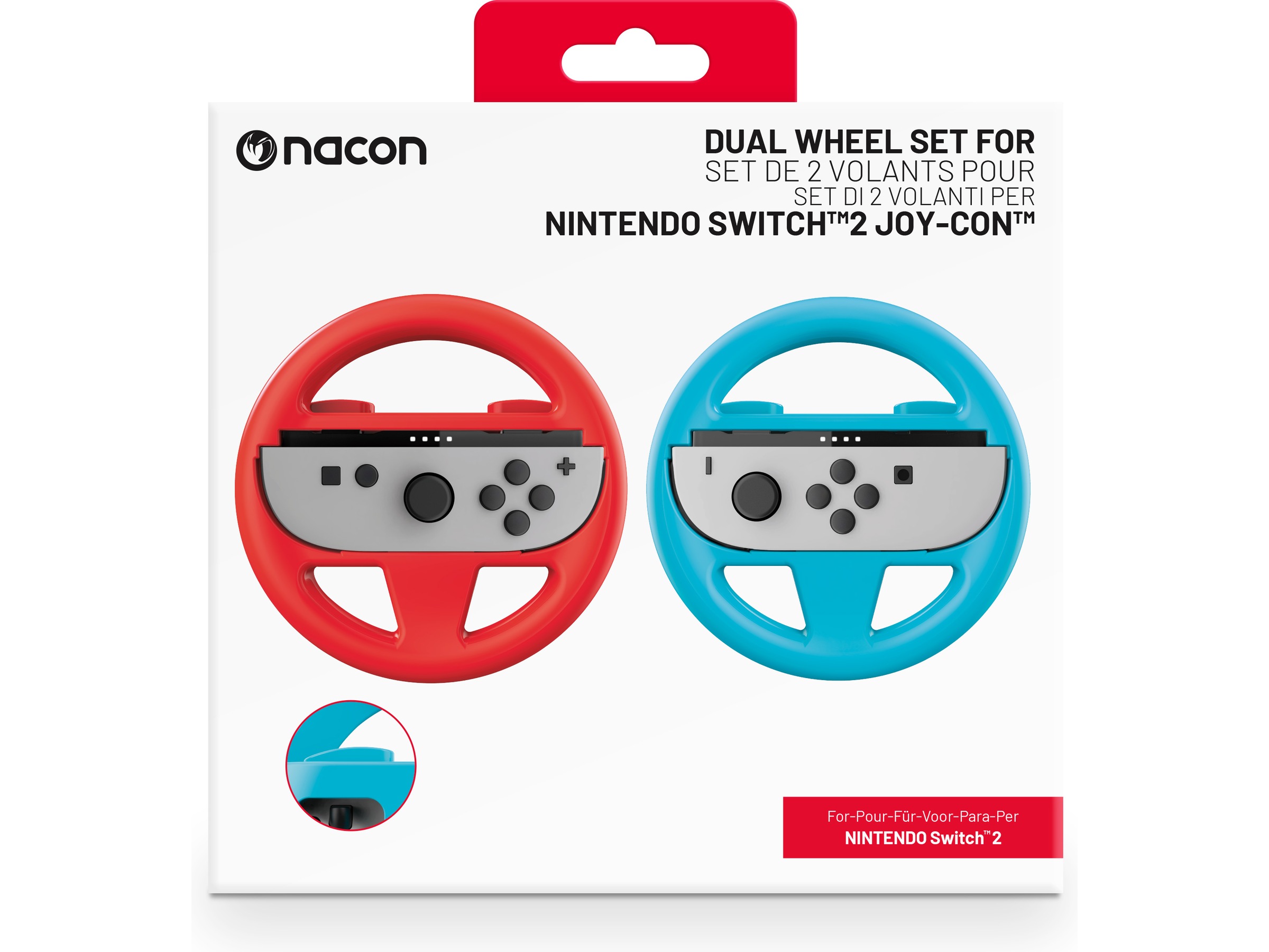 Nacon Dual Wheel for Nintendo Switch 2 (rød/blå) Tilbehør til spillkonsoller