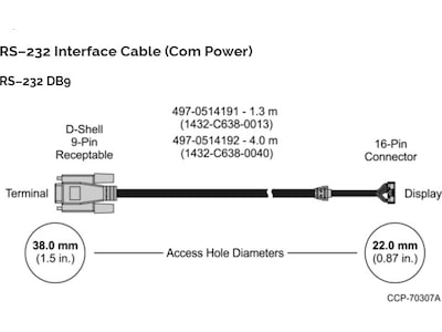 Cable, DB9 12V Powered Serial to 5977, 4m
