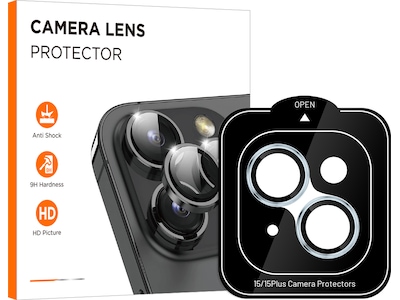 iPhone 15 / 15 Plus Linsebeskytter blå ramme (blå)