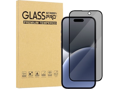 iiglo iPhone 16 Plus / 15 Plus 3D Privacy Glass skjermbeskytter