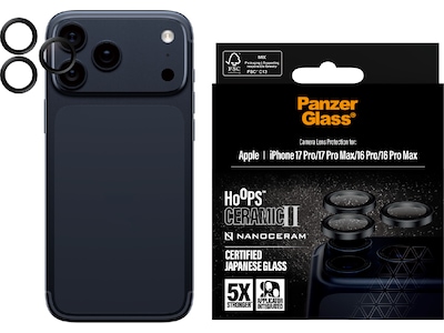 PanzerGlass iPhone 17 Pro / 17 Pro Max / 16 Pro / 16 Pro Max Hoops Ceramic II Linsebeskytter