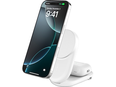 Belkin UltraCharge 2-in-1 Qi2 Trådløs lader (hvit)