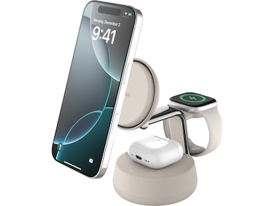 Belkin UltraCharge Pro 3-in-1 Qi2 Ladestasjon (sand)