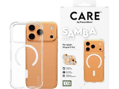 PanzerGlass CARE iPhone 17 Pro Samba Hardcase deksel (gjennomsiktig/hvit)