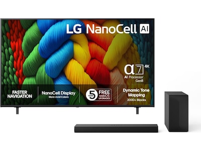 LG 75" NANO80 AI 4K NanoCell Smart-TV (2025) + Soundbar