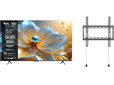 TCL 55" T8C 4K QLED Google TV (2025) + veggfeste