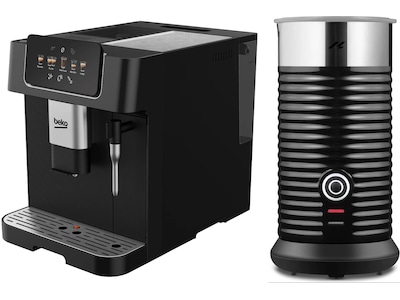 Beko CEG 7302 B helautomatisk espressomaskin (sort) + melkeskummer