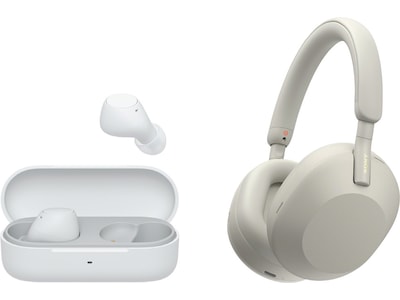 Sony WH-1000XM5 trådløse hodetelefoner, over-ear (sølv) + WF-510 buds
