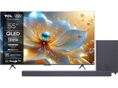 TCL 55" T8C 4K QLED Google TV (2025) + soundbar