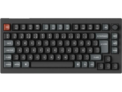 V1 Ultra 75% 8K Wireless Tri-Mode - POM Red - Gamingtastatur - Uten numpad - Nordisk - Svart