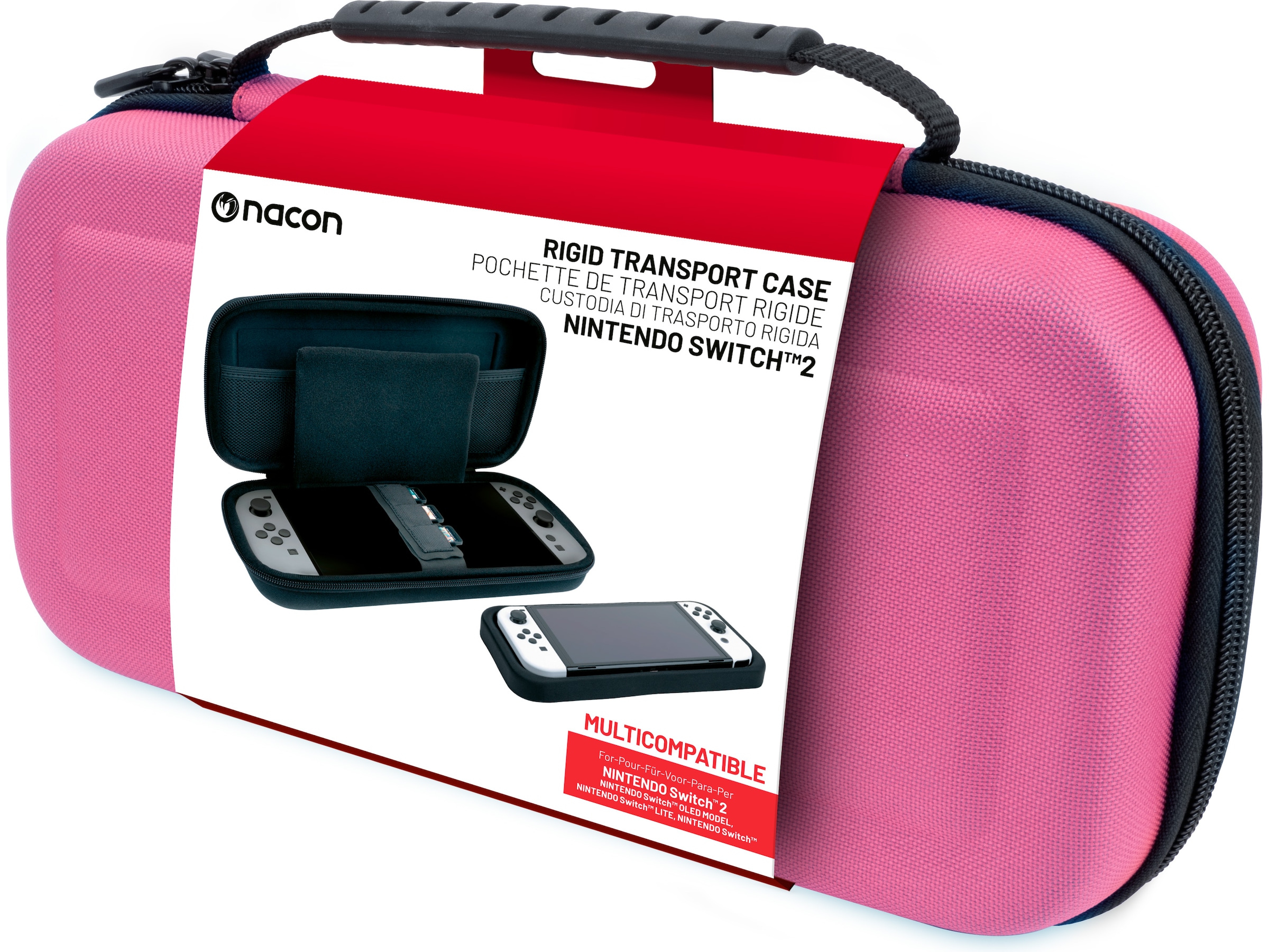 Nacon Transport Case for Nintendo Switch 2 (rosa) Tilbehør til spillkonsoller