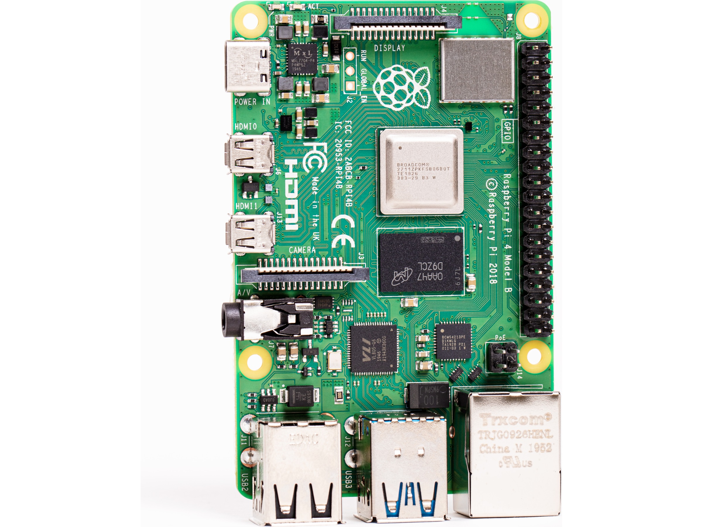 Raspberry Pi 4 Model B, 8GB RAM Integrert CPU