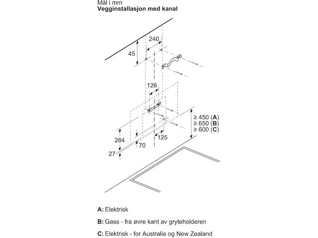 Siemens iQ300 LC87KFN60 Ventilator (sort) Veggmontert Kjøkkenvifte