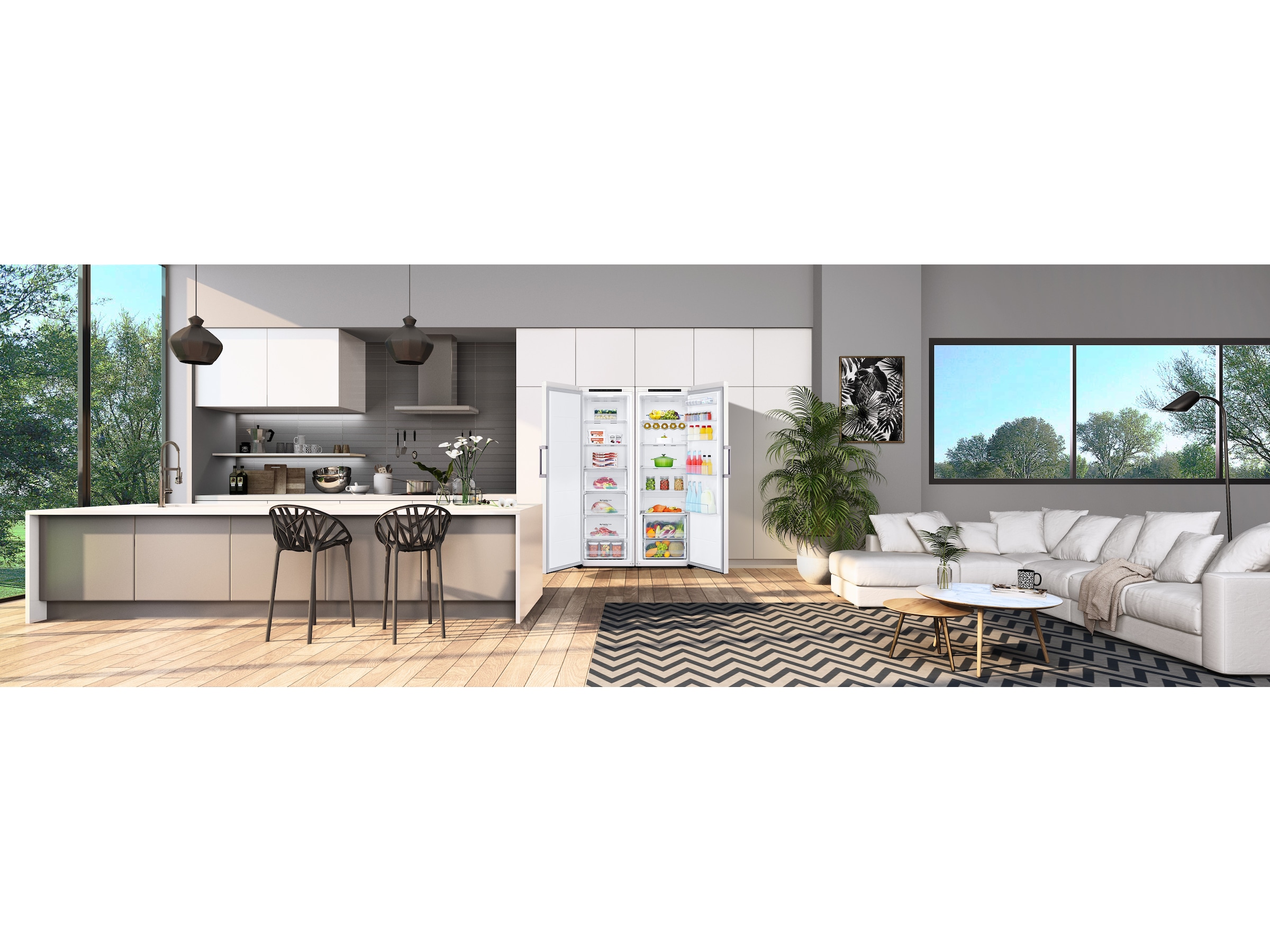 LG GLT51SWGSZ Kjøleskap (hvit) + Fryseskap Kjøleskap