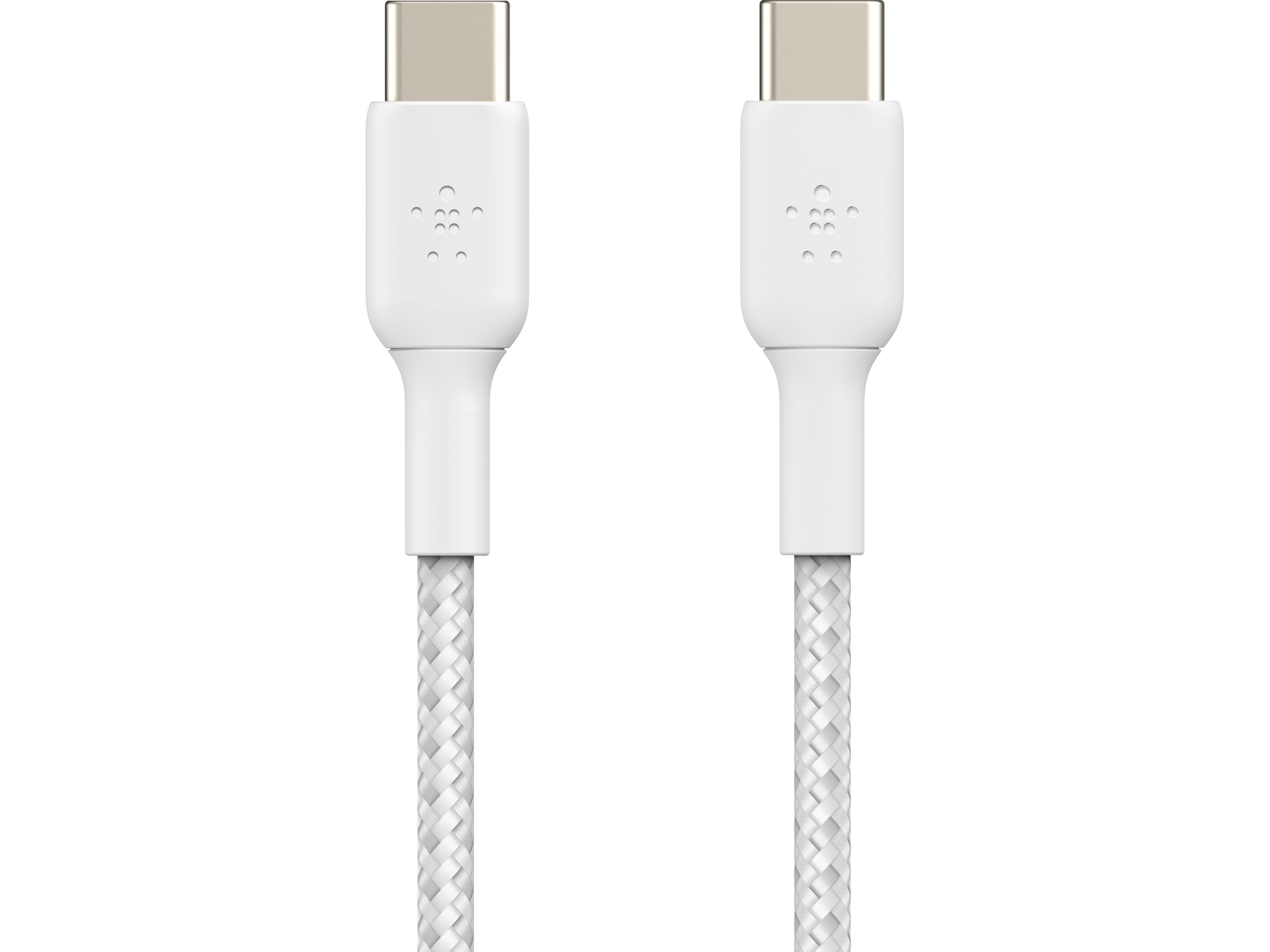 Belkin USB-C Flettet ladekabel 2m, 2-pack (hvit) USB-kabler