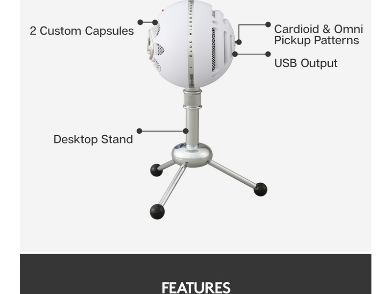 Blue Snowball Mikrofon White Mikrofon