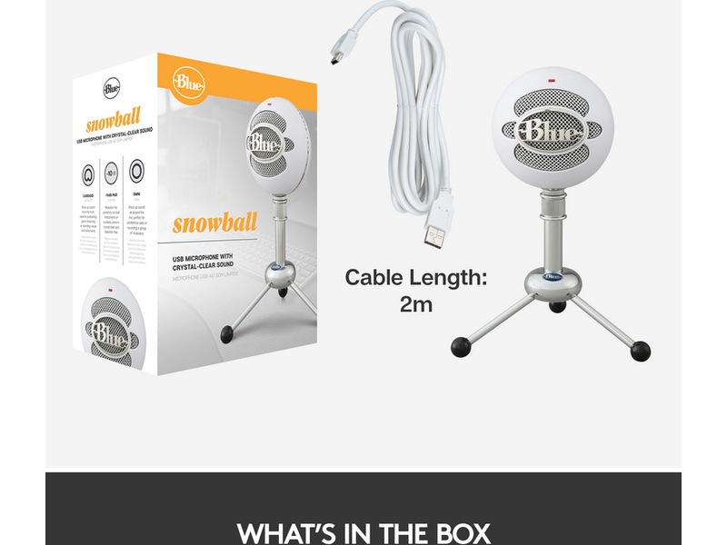 Blue Snowball Mikrofon White Mikrofon