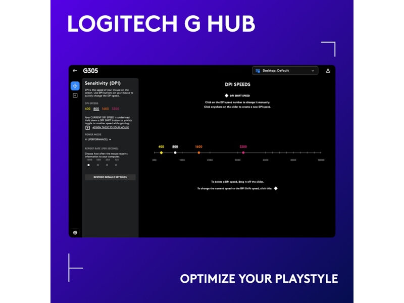 Logitech G305 LIGHTSPEED Trådløs Gamingmus (blå) Gamingmus