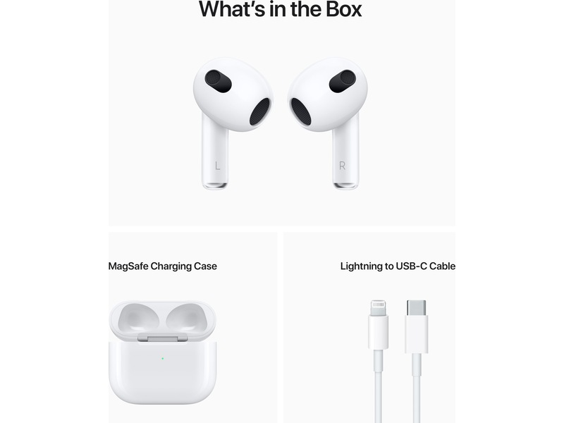 AirPods 3.gen trådløse ørepropperr, In-Ear (hvit) - Hodetelefoner -  Komplett.no