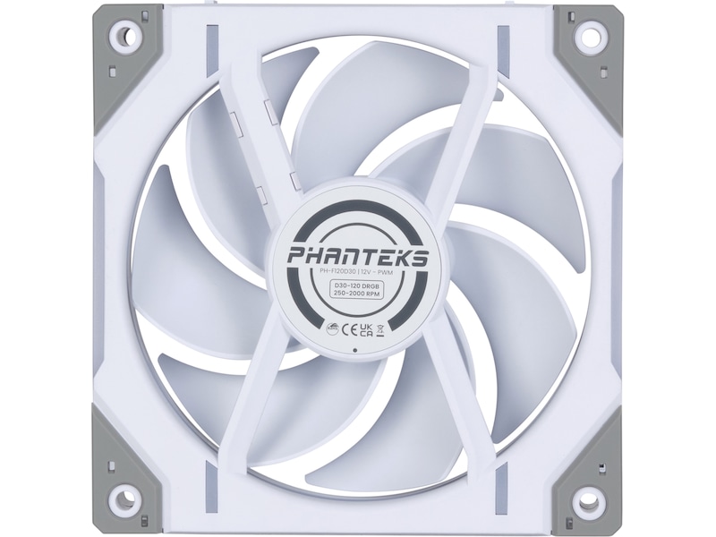 Phanteks D30 120mm PWM DRGB Vifte (hvit) Vifter