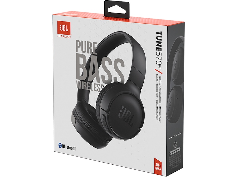 JBL Tune 570BT Trådløse hodetelefoner, On-Ear (sort) Hodetelefoner