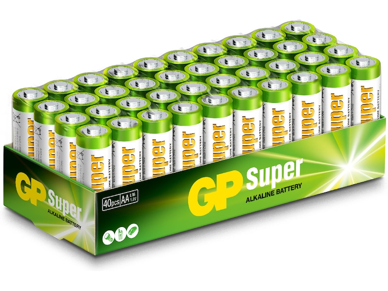 GP Super Alkaline AA/LR6 batteri, 40-pk Batterier til generell bruk