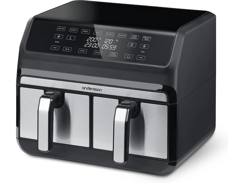 Andersson AFR 2.5 airfryer med 2 kurver (sort) -B-Grade Demo hjem & fritid