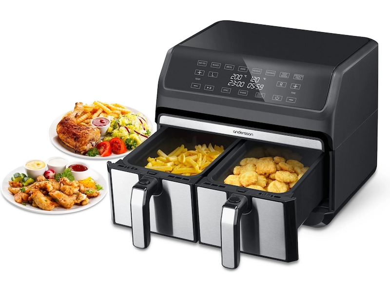 Andersson AFR 2.5 airfryer med 2 kurver (sort) -B-Grade Demo hjem & fritid